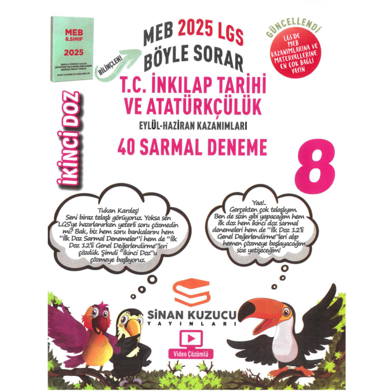 Sinan Kuzucu Yayınları 8. Sınıf İlk Doz T.C. İnkılap Tarihi ve Atatürkçülük 40 Sarmal Deneme