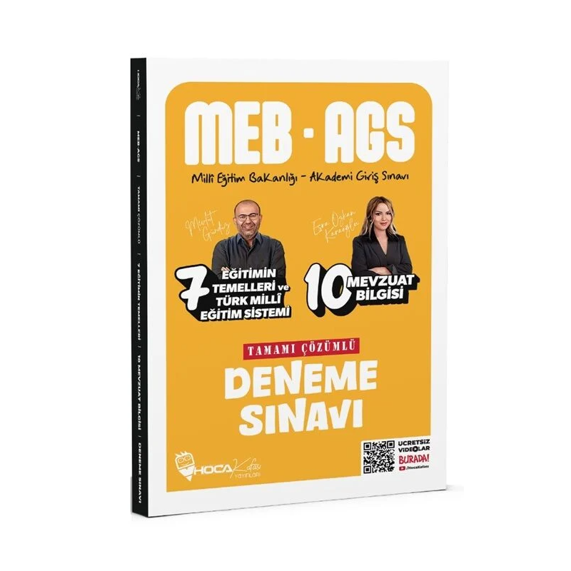 2025 MEB-AGS Eğitimin Temelleri ve Türk Milli Eğitim Sistemi ve Mevzuat Bilgisi 17 Deneme Çözümlü Hoca Kafası Yayınları