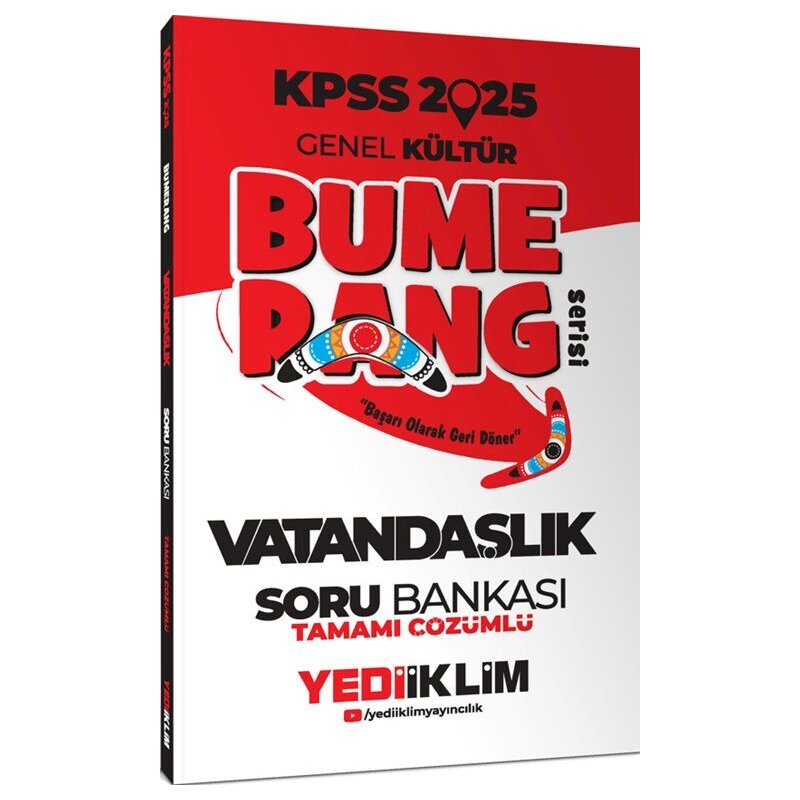 2025 KPSS Genel Kültür Bumerang Vatandaşlık Tamamı Çözümlü Soru Bankası Yediiklim Yayınları