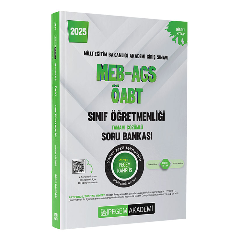 2025 MEB-AGS-ÖABT Sınıf Öğretmenliği Tamamı Çözümlü Soru Bankası Pegem Yayınları