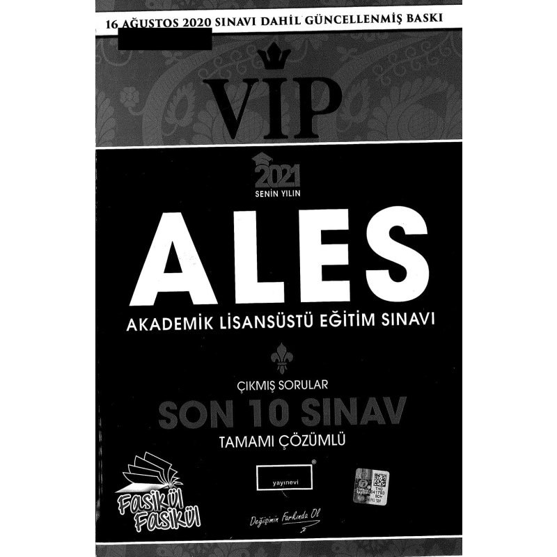 VİP ALES SON 10 YIL ÇIKMIŞ SORU