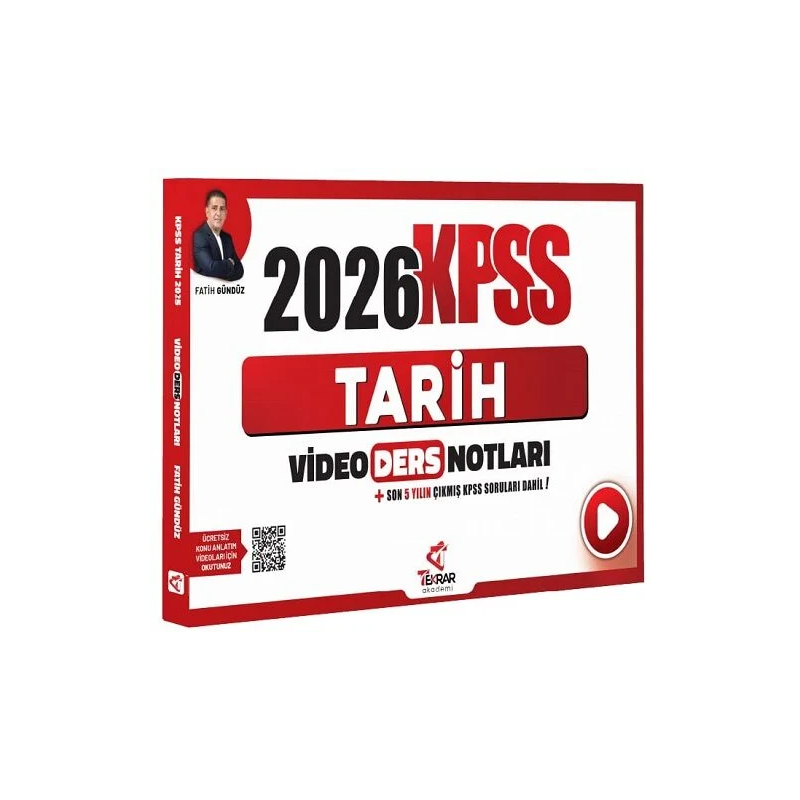 2026 KPSS Tarih Video Ders Notları Fatih Gündüz Tekrar Akademi Yayınları