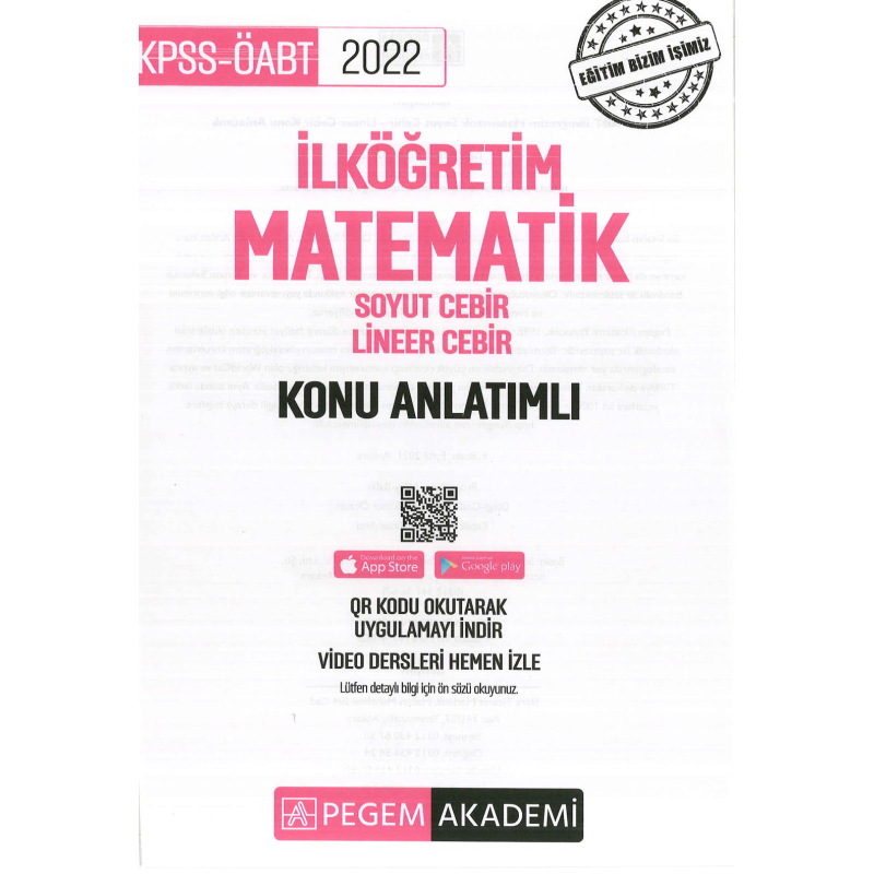 İLKÖĞRETİM MATEMATİK SOYUT CEBİR - LİNEER CEBİR KONU ANLATIMLI