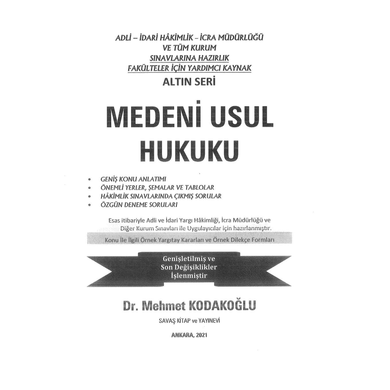 MEDENİ USUL HUKUKU ALTIN SERİ