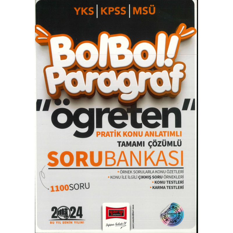 BOL BOL PARAGRAF ÖĞRETEN PRATİK KONU ANLATIMLI TAMAMI ÇÖZÜMLÜ SORU BANKASI