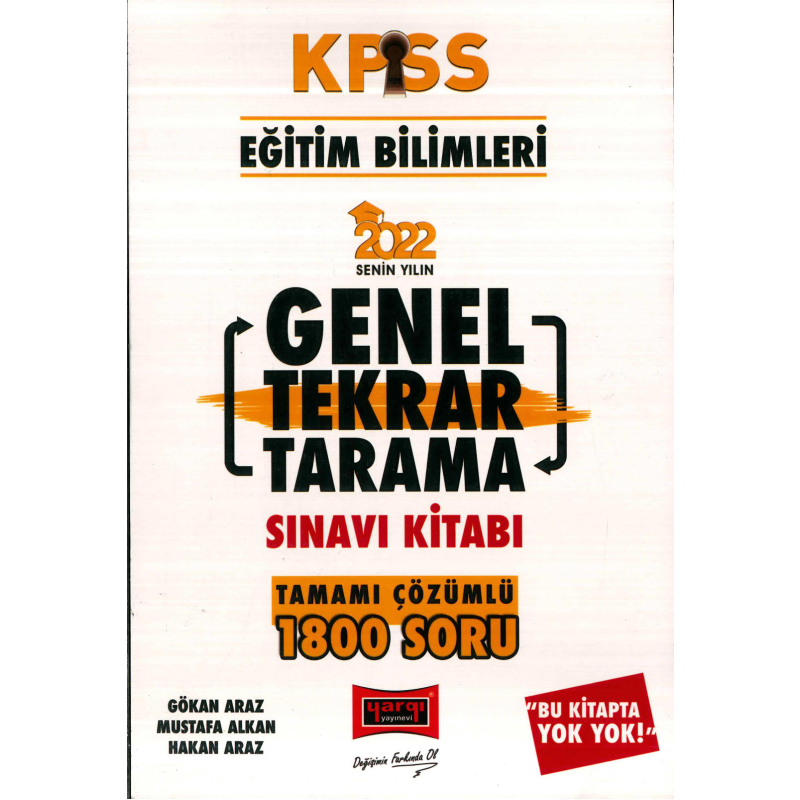 EĞİTİM BİLİMLERİ GENEL TEKRAR TARAMA TÜM DERSLER ÇÖZÜMLÜ 1800 SORU