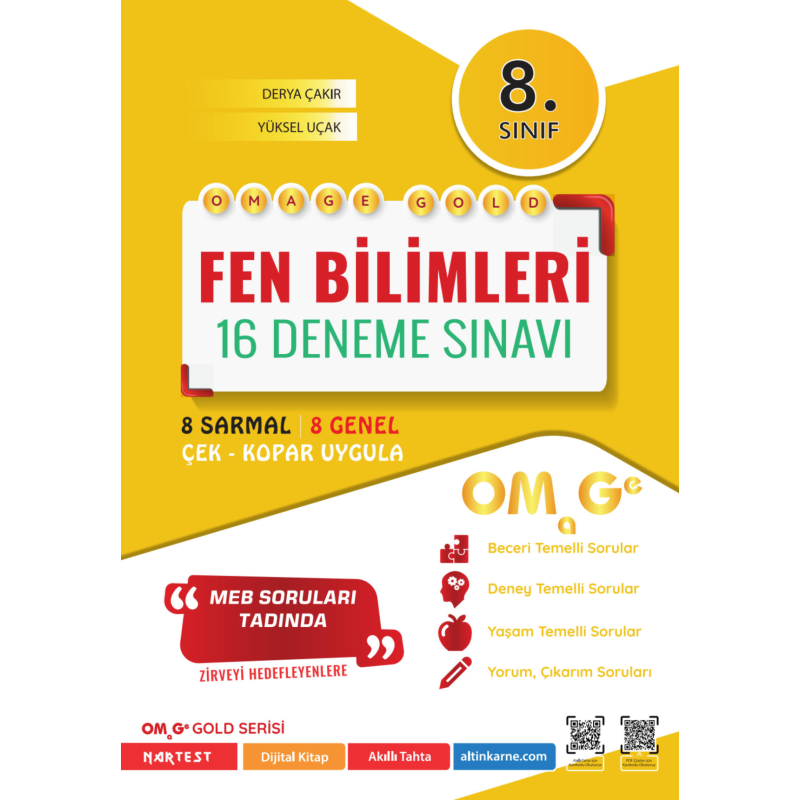 8. Sınıf Omage Gold Fen Bilimleri 16 Deneme Sınavı Omage Yayınları
