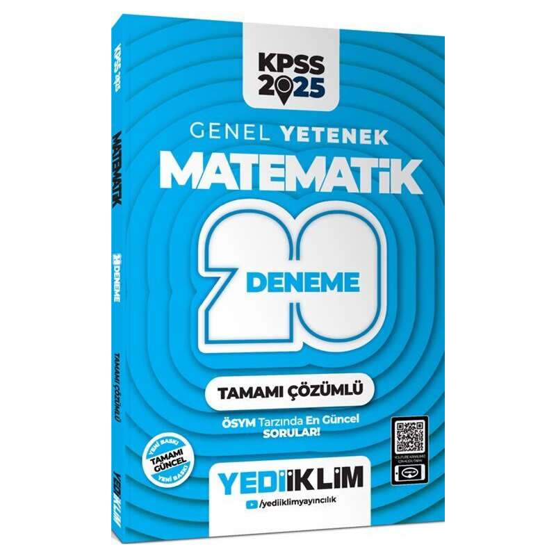 2025 KPSS Genel Yetenek Matematik Tamamı Çözümlü 20 Deneme Yediiklim Yayınları