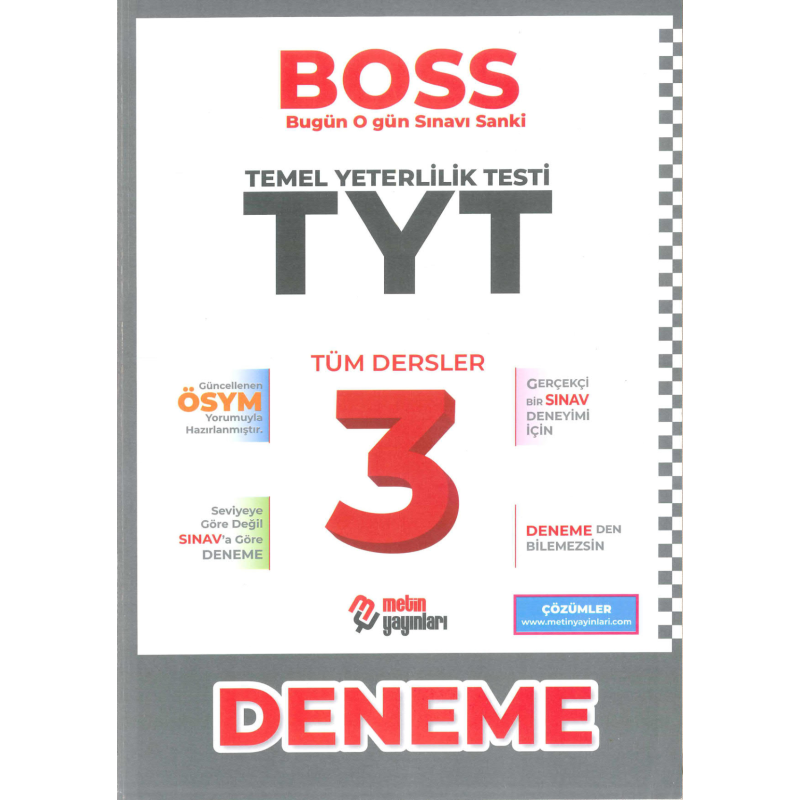 TYT Tüm Dersler BOSS 3 Deneme