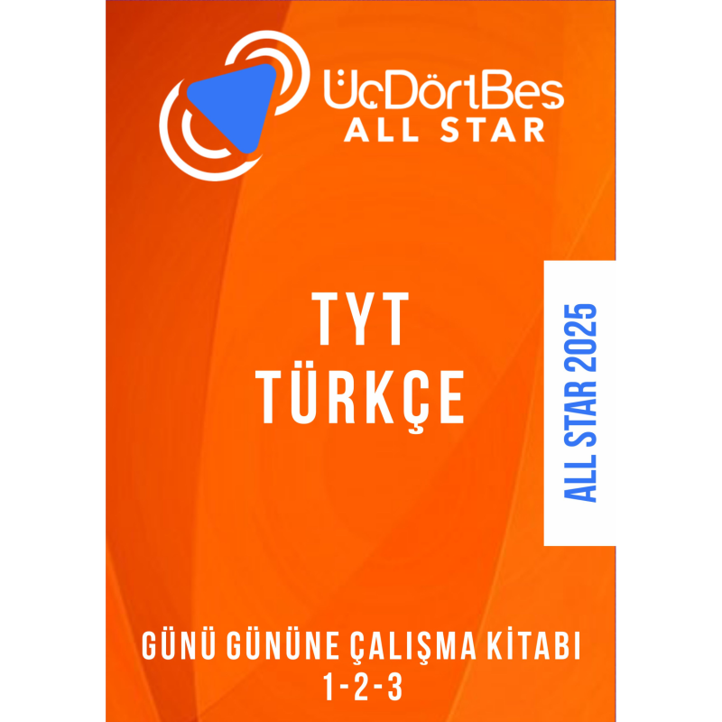 ALL STAR TYT TÜRKÇE Günü Gününe Çalışma Kitabı (1-2-3 Hepsi Bir Arada)