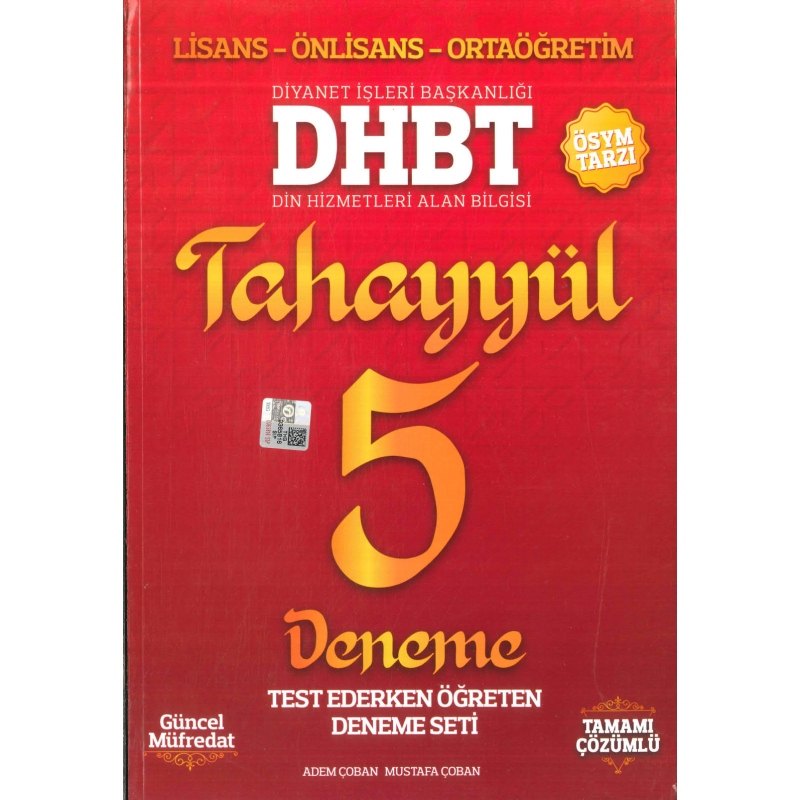 DHBT TAHAYYÜL 5 DENEME ÇÖZÜMLÜ