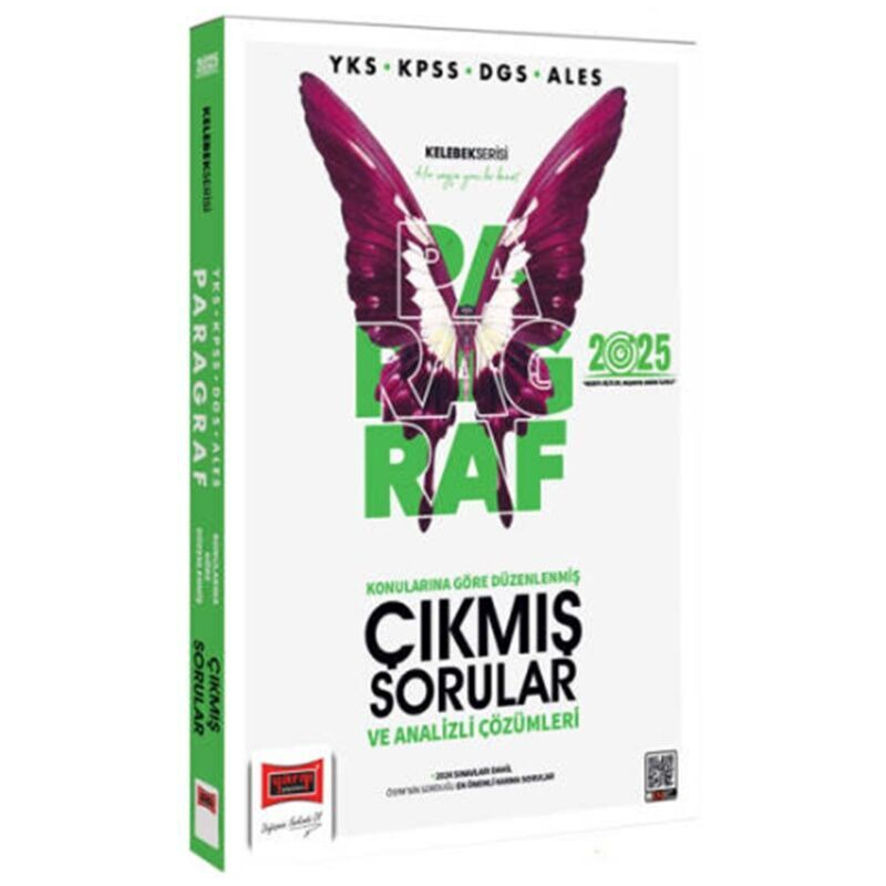 2025 YKS KPSS DGS ALES Kelebek Serisi Tamamı Çözümlü Paragraf Konularına Göre Düzenlenmiş Çıkmış Sorular Yediiklim Yayınları