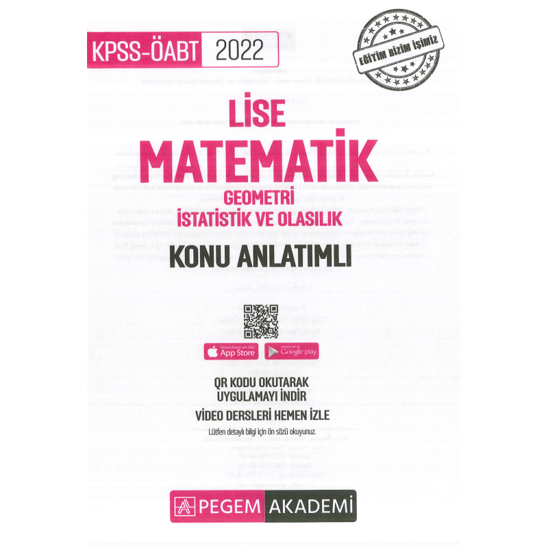 LİSE MATEMATİK GEOMETRİ - İSTATİSTİK VE OLASILIK KONU ANLATIMLI