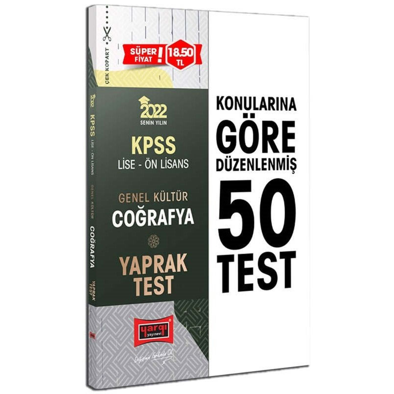 KPSS Lise Ön Lisans Genel Kültür Coğrafya Yaprak Test