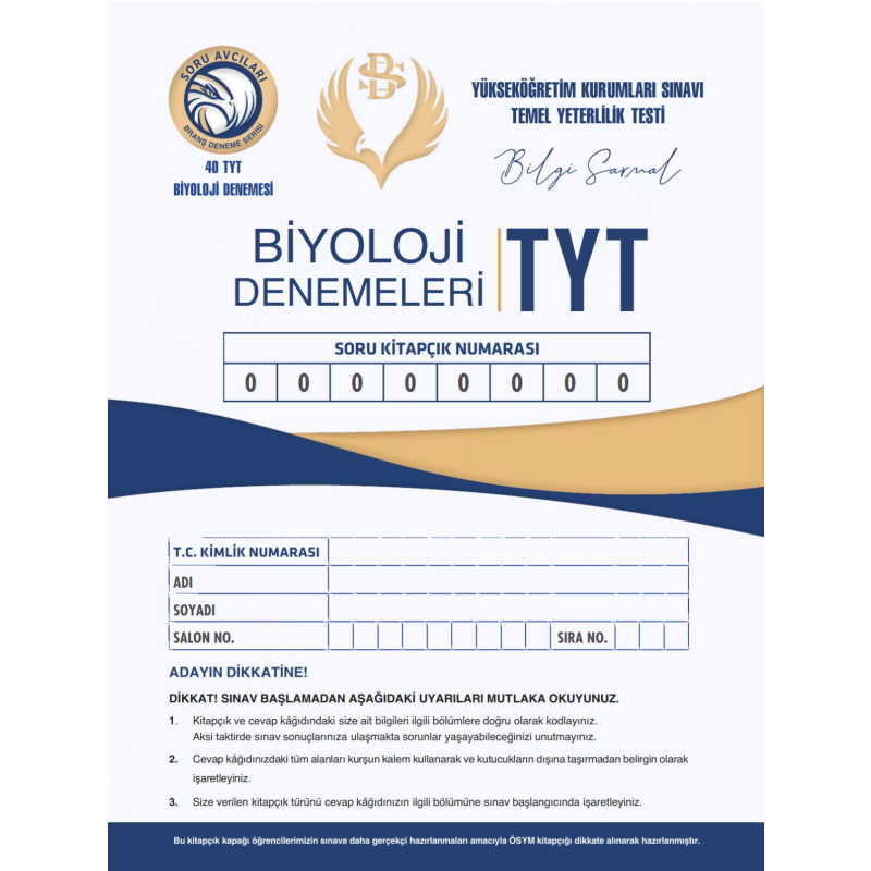 TYT BİYOLOJİ DENEMELERİ 40*6
