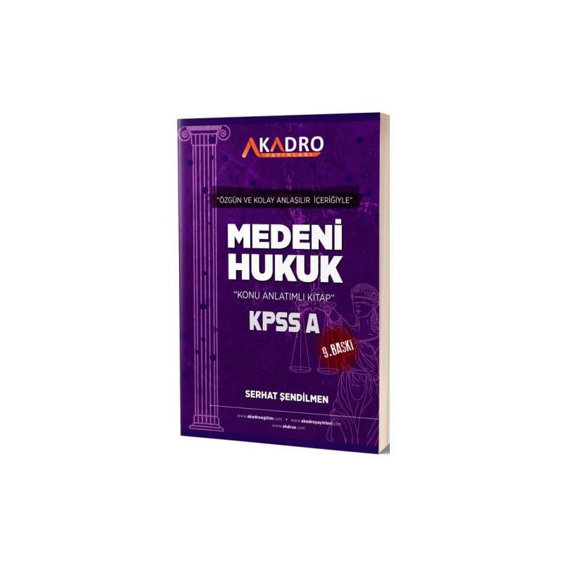 A Kadro Yayınları KPSS A Grubu Medeni Hukuk Konu Anlatımlı