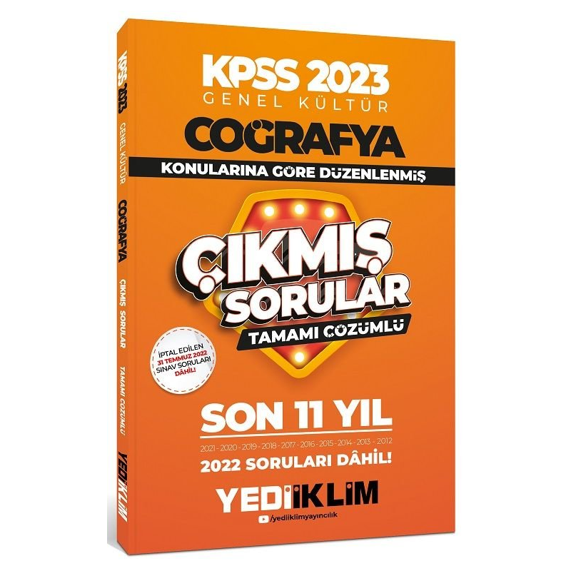 Coğrafya Konularına Göre Tamamı Çözümlü Son 11 Yıl Çıkmış Sorular (2012-2022)