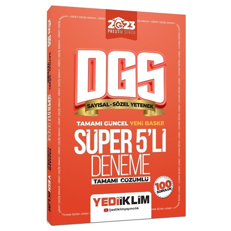 Dgs Tamamı Çözümlü Süper 5 Deneme Prestij Serisi