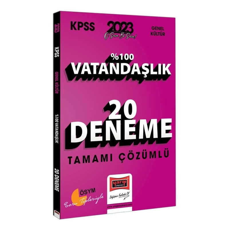 %100 Vatandaşlık Tamamı Çözümlü 20 Deneme