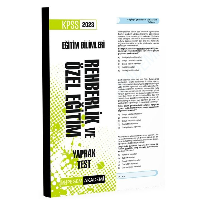 Rehberlik ve Özel Eğitim Yaprak Test