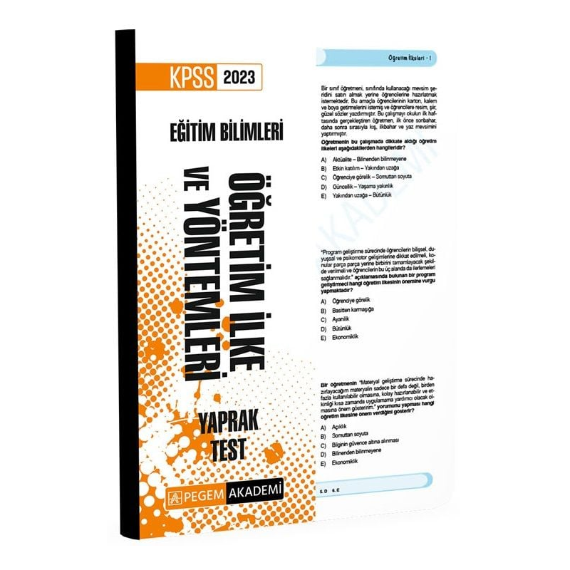 Öğretim İlke ve Yöntemleri Yaprak Test