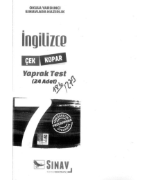 İNGİLİZCE YAPRAK TEST 24 ADET