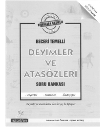 BECERİ TEMELLİ DEYİMLER VE ATASÖZLERİ SORU BANKASI