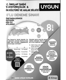 T.C. İNKILAP TARİHİ VE ATATÜRKÇÜLÜK & DİN KÜLTÜRÜ VE AHLAK BİLGİSİ 10'LU DENEME SINAVI