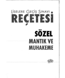 LİSELERE GEÇİŞ SINAVI REÇETESİ SÖZEL MANTIK VE MUHAKEME