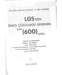 LGS'DEN ÖNCE ÇÖZÜLMESİ GEREKEN 600 SORU