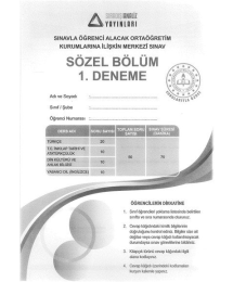SÖZEL BÖLÜM 1. DENEME MERKEZİ SINAV