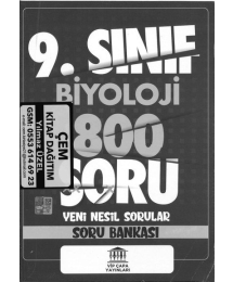 BİYOLOJİ 800 SORU YENİ NESİL SORULAR SORU BANKASI