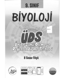 BİYOLOJİ ÜNİTE SONU ÖLÇME VE DEĞERLENDİRME TESTLERİ8 SINAV FÖYÜ