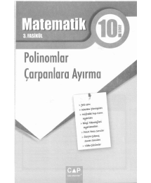 MATEMATİK 3. FASİKÜL POLİNOMLAR ÇARPANLARA AYIRMA