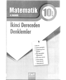 MATEMATİK 4. FASİKÜL İKİNCİ DERECEDEN DENKLEMLER