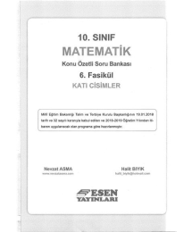 MATEMATİK KONU ÖZETLİ SORU BANKASI 6. FASİKÜL KATI CİSİMLER
