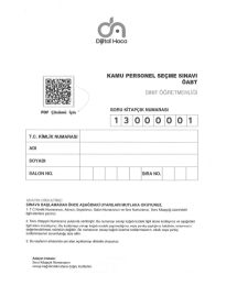 SINIF ÖĞRETMENLİĞİ 6*75 DENEME