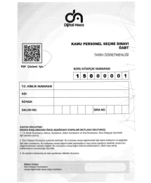 TARİH ÖĞRETMENLİĞİ 6*75 DENEME