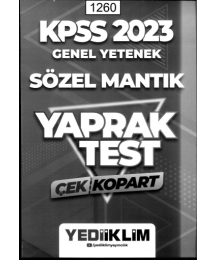 GENEL YETENEK SÖZEL MANTIK YAPRAK TEST