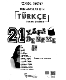 TÜRKÇE 21 KAFA DENEME ÇÖZÜMLÜ