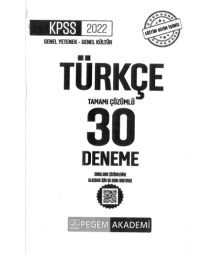 TÜRKÇE TAMAMI ÇÖZÜMLÜ 30 DENEME