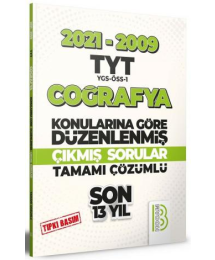 TYT Coğrafya Son 13 Yıl Tıpkı Basım Konularına Göre Düzenlenmiş Tamamı Çözümlü Çıkmış Sorular 2009-2021