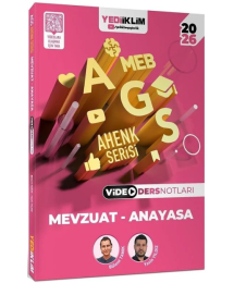 2026 MEB-AGS Mevzuat Anayasa Video Ders Notları Ahenk Serisi Yediiklim Yayınları