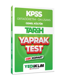 Ortaöğretim Ön Lisans Genel Kültür Tarih Çek Kopart Yaprak Test
