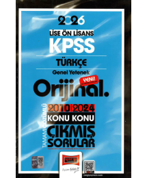 2026 KPSS Lise-Önlisans Türkçe Orijinal 2010-2024 Konu Konu Çıkmış Sorular Yargı Yayınları