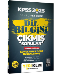 2025 KPSS Genel Yetenek Dil Bilgisi Tamamı Çözümlü Çıkmış Sorular Yediiklim Yayınları