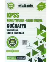 Ortaöğretim KPSS Coğrafya Tamamı Çözümlü Soru Bankası Pegem Akademi
