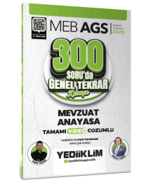 2025 MEB AGS Mevzuat Anayasa 300 Soruda Tamamı Video Çözümlü Genel Tekrar Kamp Yediiklim Yayınları
