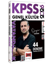 2026 KPSS Genel Kültür Tamamı Çözümlü Vatandaşlık 44 Deneme (Özgür Özkınık) Yargı Yayınları