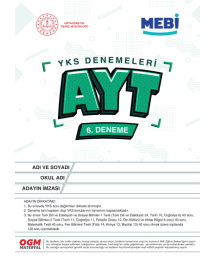 YKS Denemeleri AYT 6. Deneme MEBİ